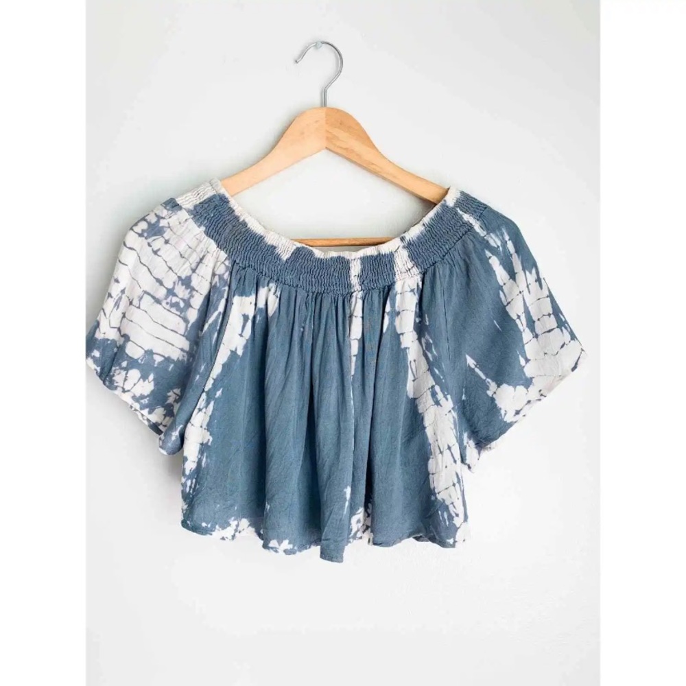 NEW Kiwi + Punch Tie-dye  Crop Top  Off The Shoulder Size Small